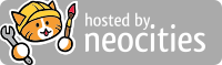 Text saying Hosted by Neocities showing the Neocities cat
